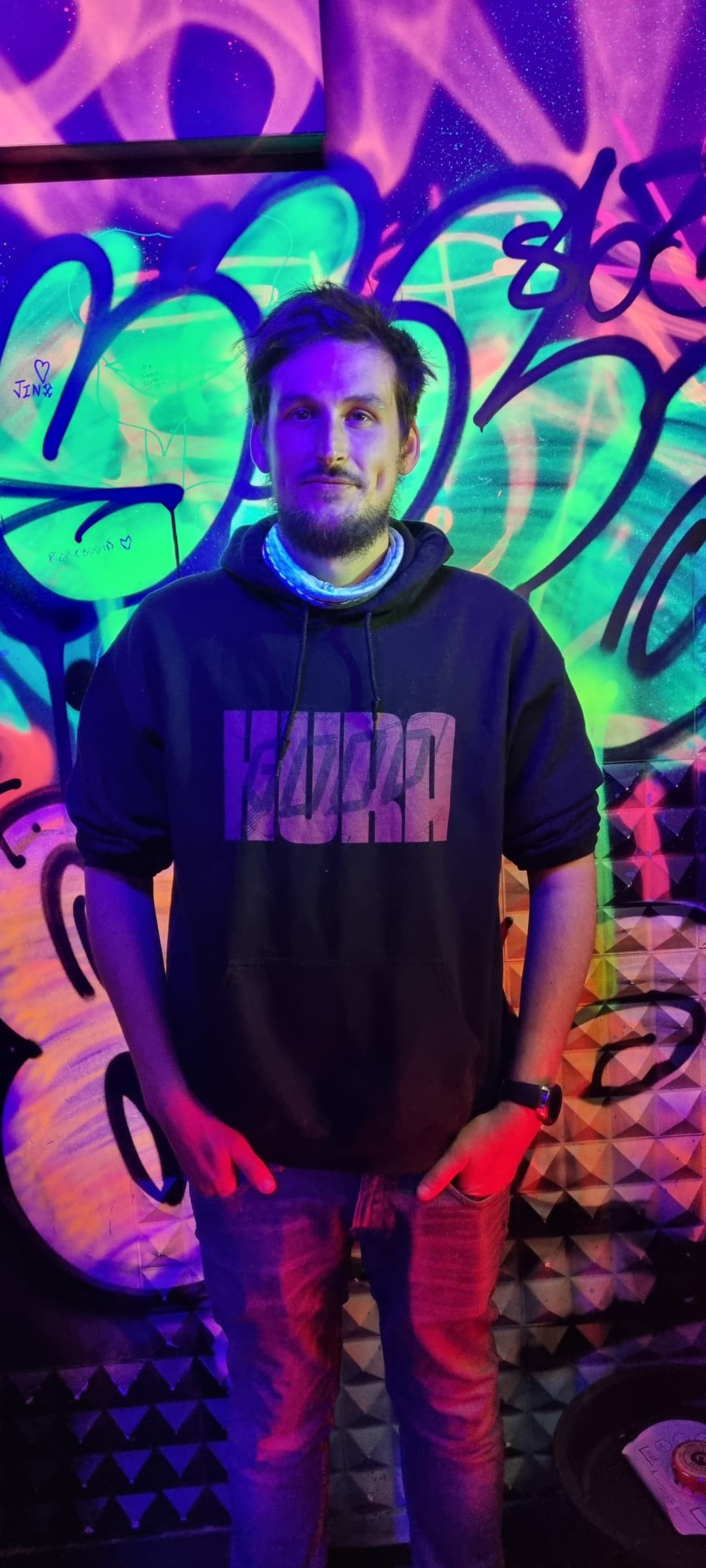 Kieran under the lights