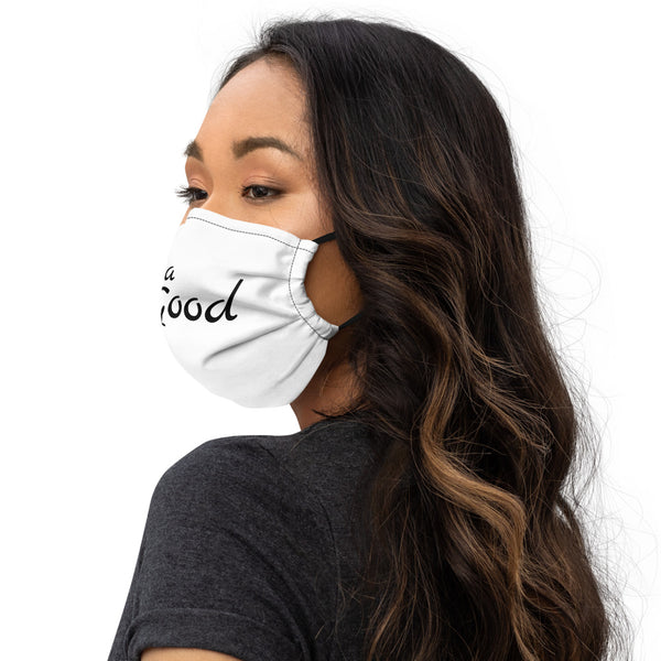 Hura Good Unisex White Face Mask Logo Black