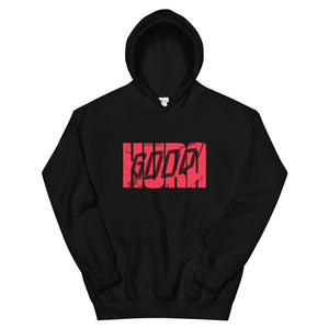 Hura Good Bold Graffiti Pullover Hoodie Unisex Streetwear Jumper 90s Style Fashion Black White Retro Urban Clothing Cozy Warm Trendy Apparel