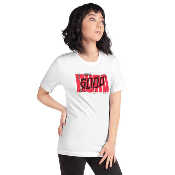 Hura Good Women's White T-Shirt Bold Red