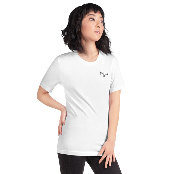 Hura Good Women's White T-Shirt Logo Black